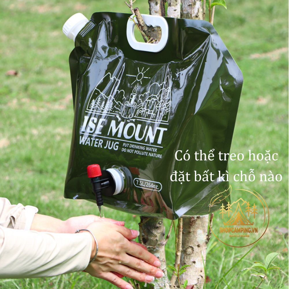 Túi đựng nước gấp gọn 7,5L Ise Mount, túi nước dã ngoại, cắm trại - Camping VietNam