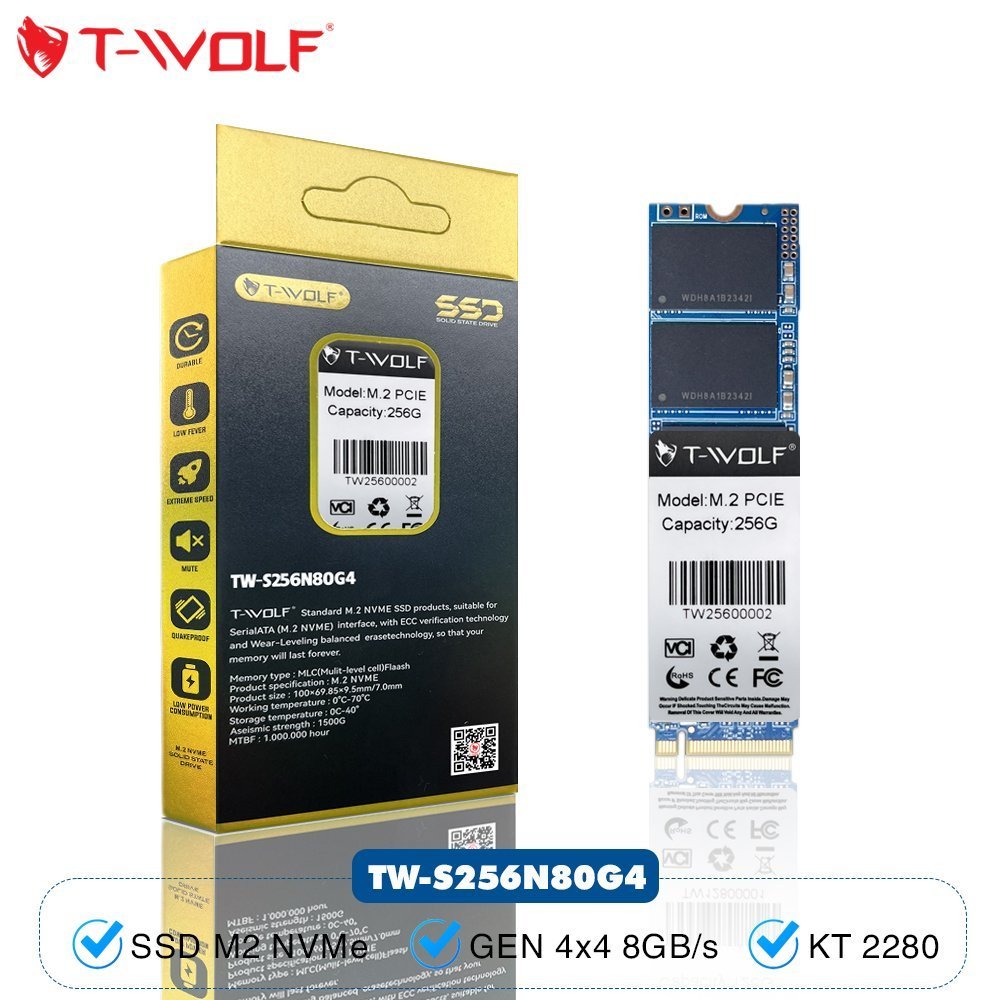 Ổ cứng SSD T-WOLF 256GB - Hàng chính hãng