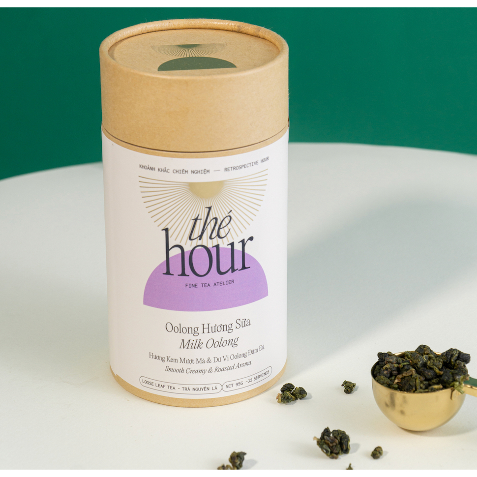Trà Oolong/Ôlong Sữa thượng hạng The Hour hộp thiếc 100g sang trọng, thích hợp làm quà tặng