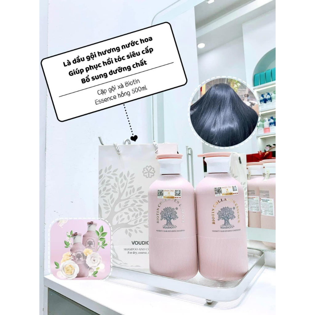 Cặp Gội Xả Biotin & Collagen Essence 500ml