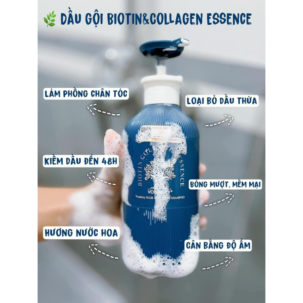 Cặp Gội Xả Biotin & Collagen Essence 500ml