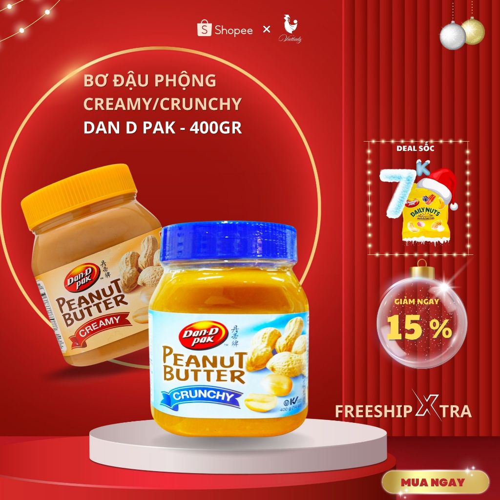 Bơ đậu phộng xuất khẩu Creamy 400gr (loại mịn)