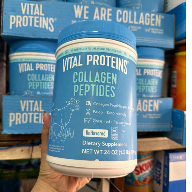 Bột Collagen thủy phân Vital ptotein 680g của Mỹ( Date 3/2028)
