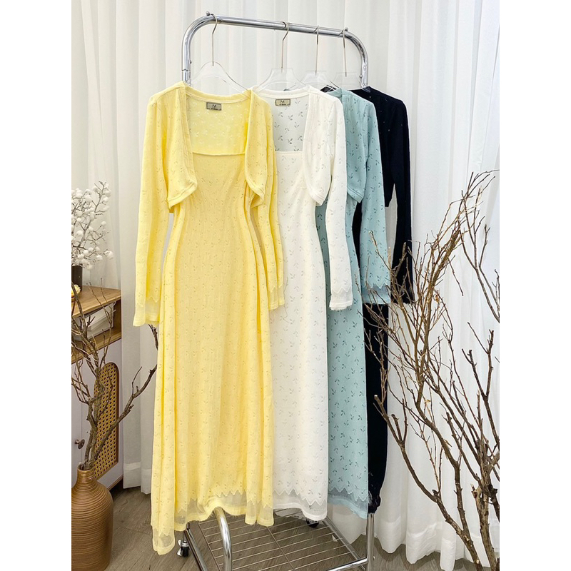 Đầm Dây Áo Khoác Dài