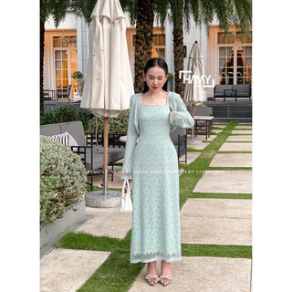 Đầm Dây Áo Khoác Dài