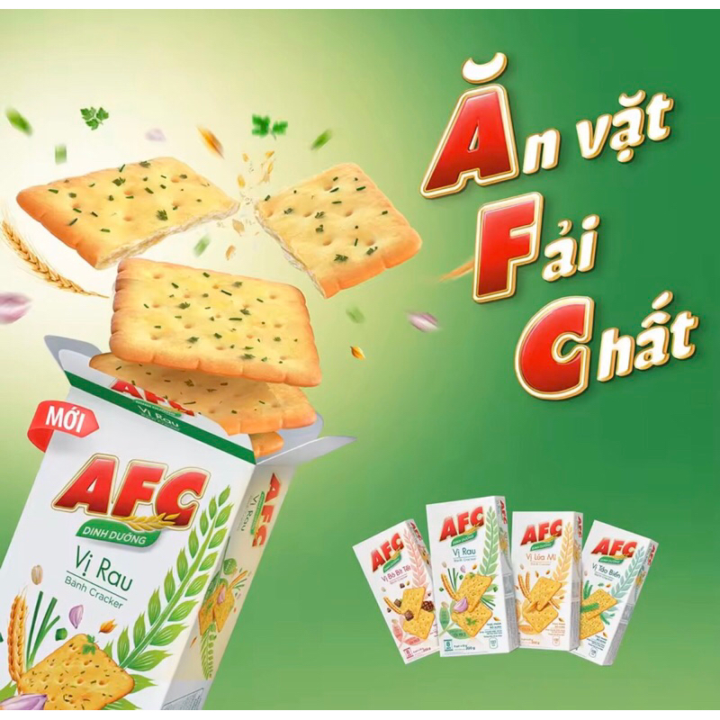 Bánh quy dinh dưỡng AFC vị rau củ, lúa mì _ 8 gói x 21,5g- Bánh ăn vặt
