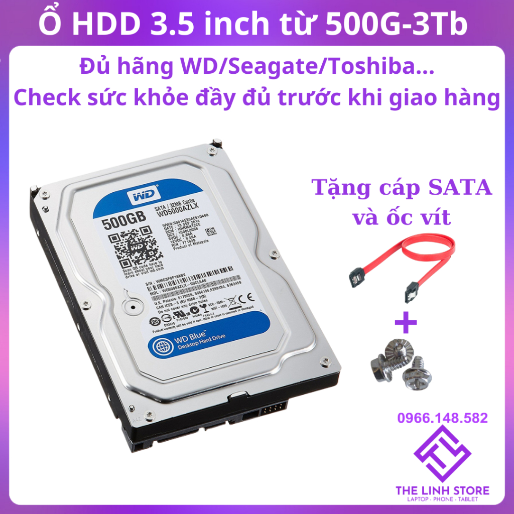 Ổ cứng HDD 3.5 inch 500G 1TB 2TB 3TB cho PC Máy quay giám sát