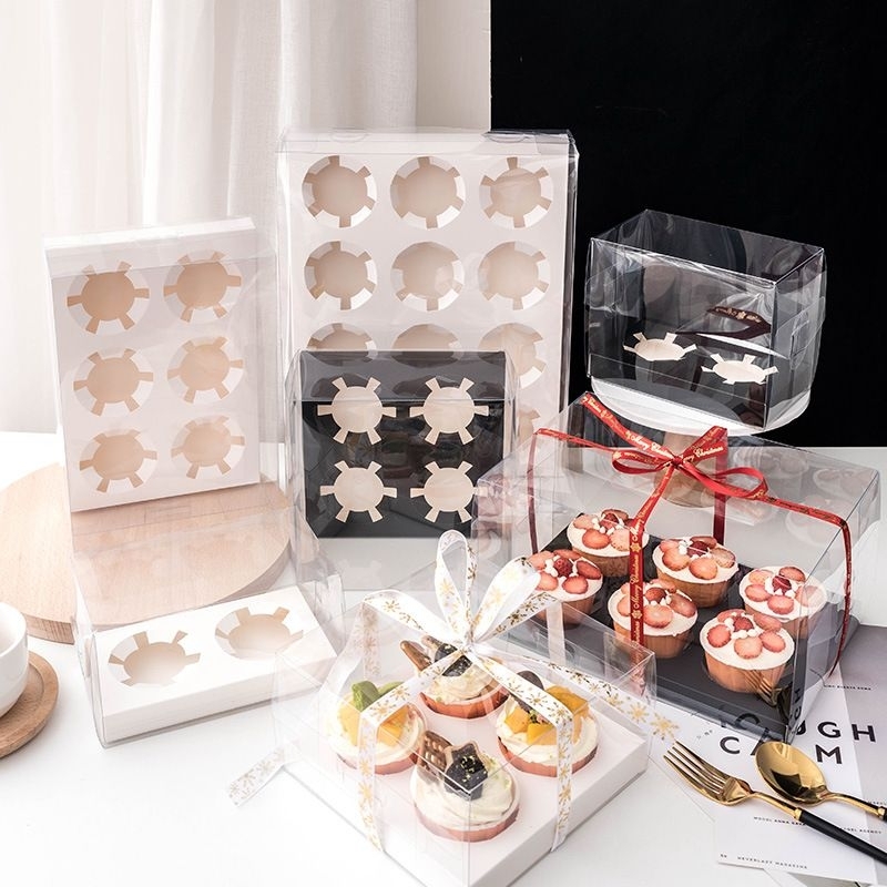 Hộp giấy Mica dùng đựng bánh CupCake, Hũ Yến...