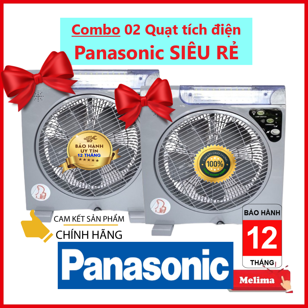 Quạt tích điện Panasonic Mới nhất 2023 02 Ắc quy chế độ LỚN Quạt dùng được trong 8h liên tục bảo hành 12 tháng toàn quốc