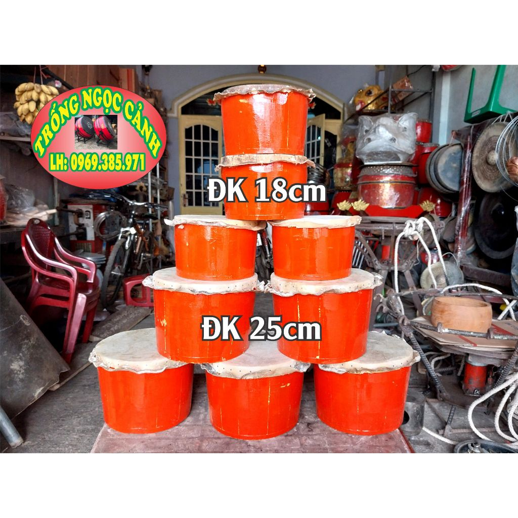 Trống lân trẻ em, trống múa lân mini bằng gỗ