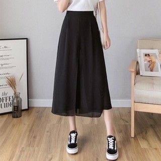 QUẦN ỐNG RỘNG NỮ GIẢ VÁY XẺ TÀ, QUẦN  VOAN ỐNG SUÔNG HAI LỚP