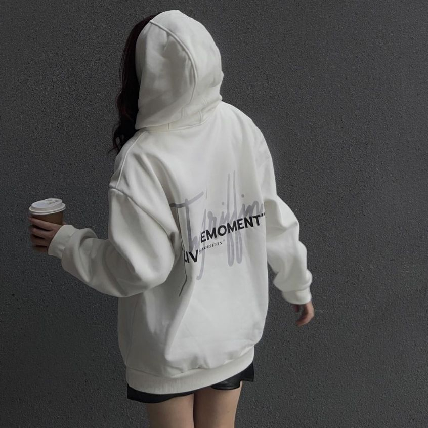 Áo hoodie form rộng chất liệu nỉ bông họa tiết in chữ  DEFINE LIVE THE MOMENT nam nữ mặc đều đẹp | BigBuy360 - bigbuy360.vn