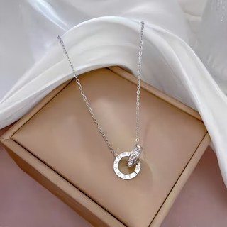 Dây chuyền titan 2 mặt tròn lồng