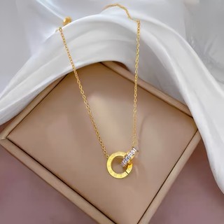 Dây chuyền titan 2 mặt tròn lồng