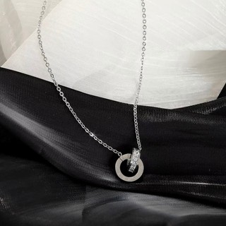 Dây chuyền titan 2 mặt tròn lồng
