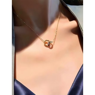 Dây chuyền titan 2 mặt tròn lồng