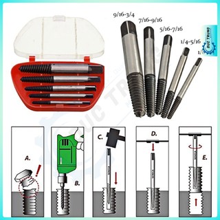 Bộ đầu vặn vít gãy, dụng cụ tháo ốc gãy - mũi khoan lấy ốc vít gãy - mũi vặn đầu ống nước bị gãy hỏng - 040