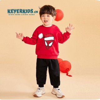 Set Noel Bé Trai KEYER KIDS, Bộ Nỉ Xuất Hình Mũ Siêu Nhân Cho Bé Trai, Quần Túi Hộp Phong Cách TD07