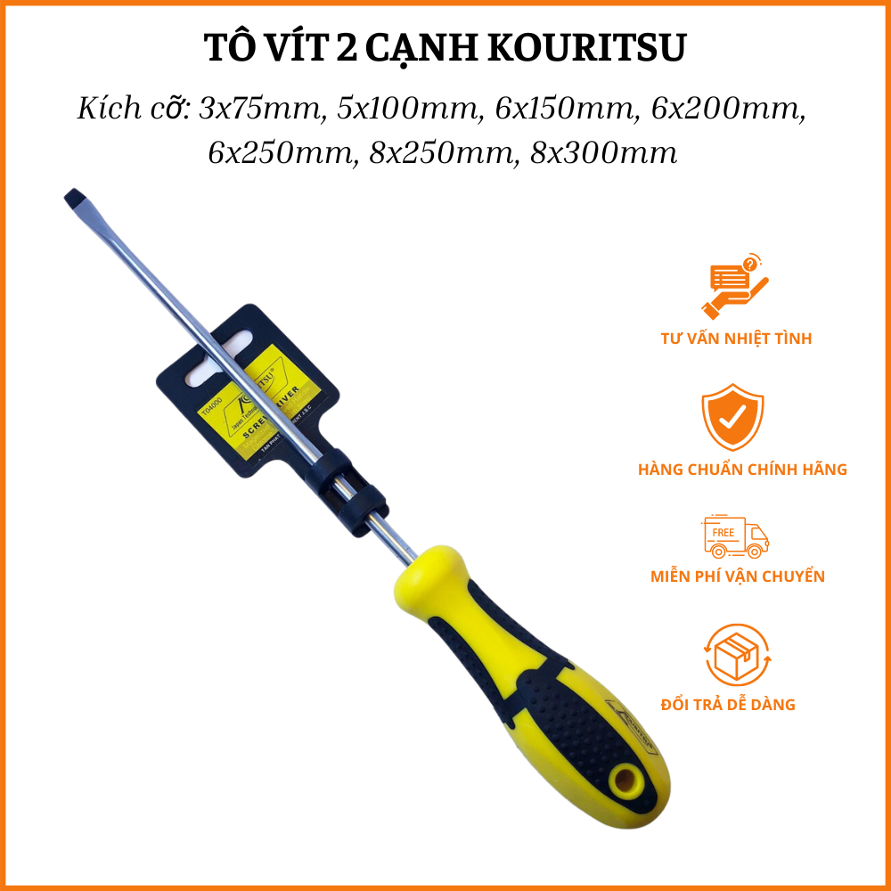 Tô vít 2 cạnh Kouritsu tay cầm chống trơn