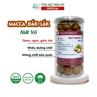 Hạt macca nứt vỏ đắk lắk - macca đắk lắk hộp 500gr, 250gr sấy chín ăn liền dành cho bà bầu, ăn kiêng, tập gym