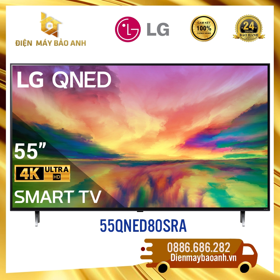 Tivi LG 55inch 55QNED80SRA QNED 4K 2023 , Bảo hành chính hãng 24 tháng tại nhà
