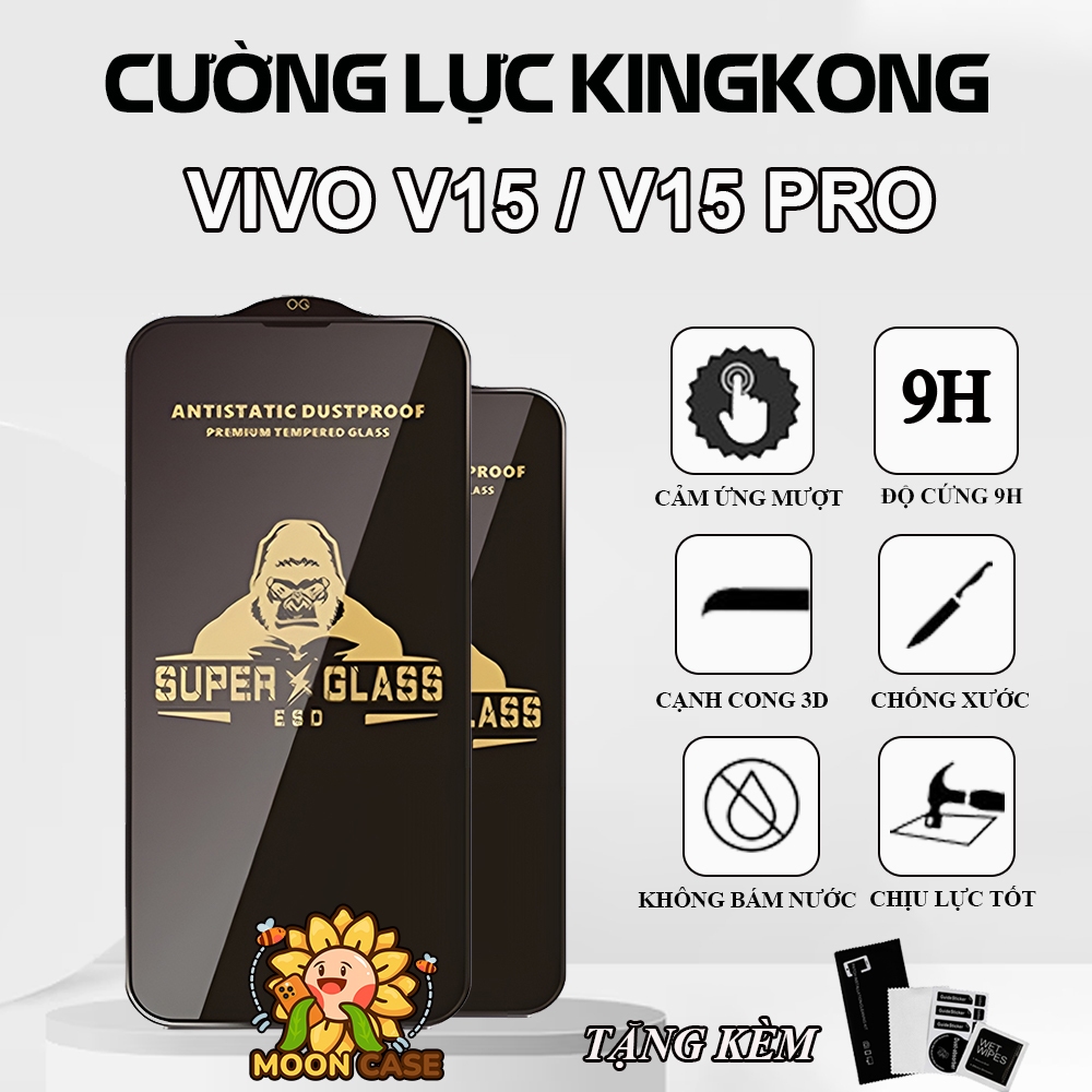 Kính cường lực Vivo V15 / V15 Pro Super Kingkong full màn , miếng dán bảo vệ toàn màn hình