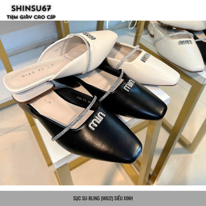 Sục nữ sang xinh đế 3P SU-Bling tag Miu2 bản hộp cao cấp - Dép sục nữ da mềm nịnh chân