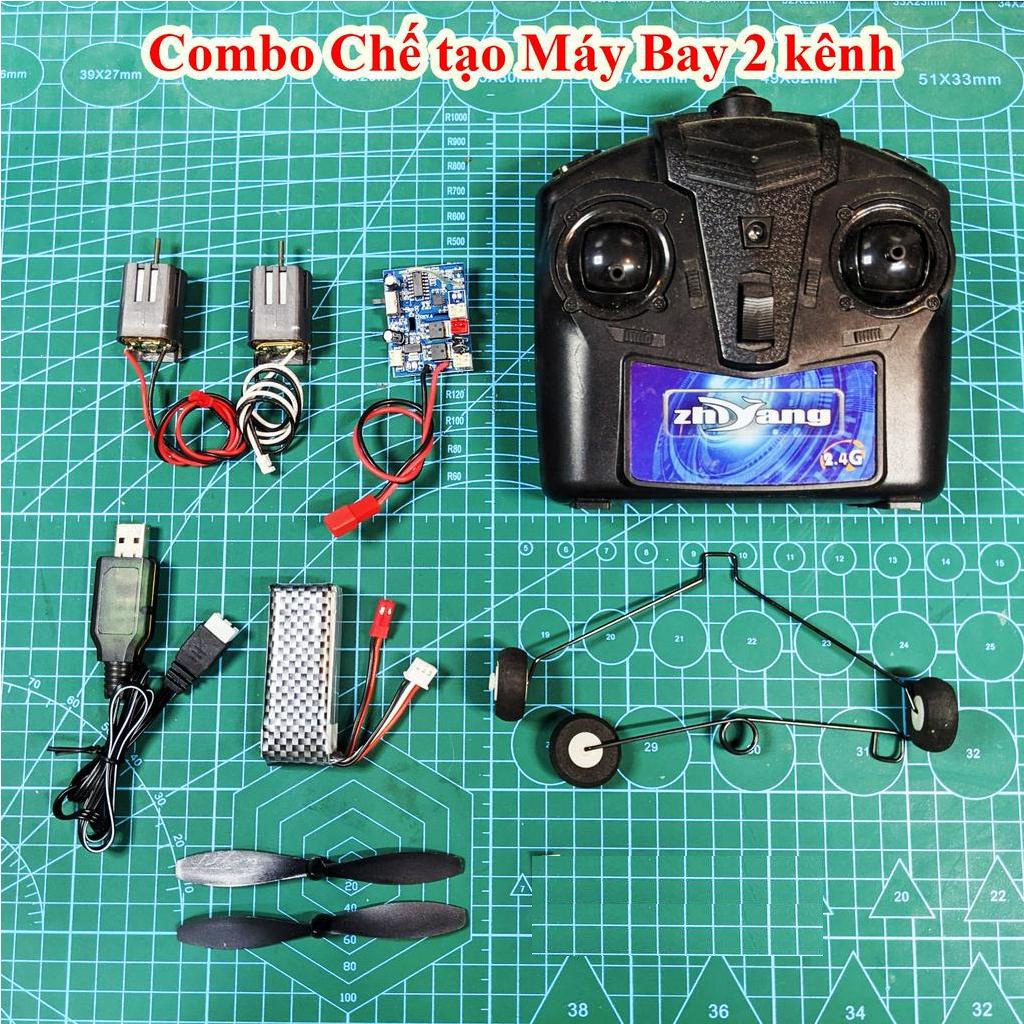 Combo đồ điện 2 kênh Sải 45 cm dùng chế tạo máy bay cánh bằng điều khiển từ xa 300-400m