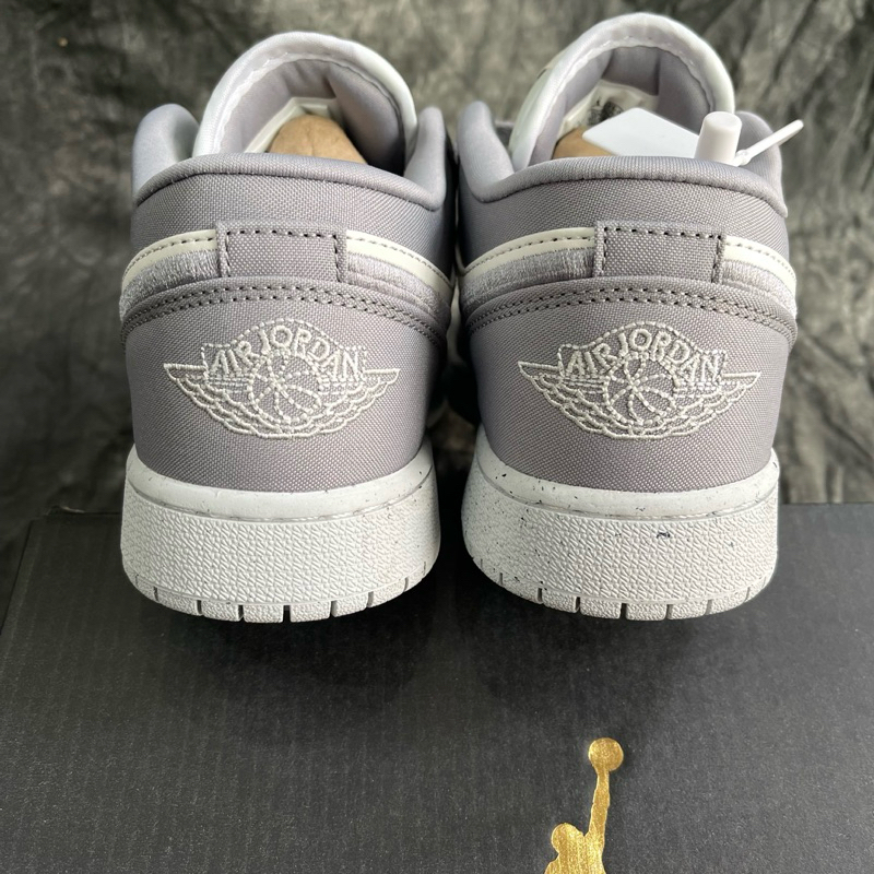 Giày Thể Thao Jordan 1 Low Steel Grey Màu Xám Trắng Móc Thêu Chỉ