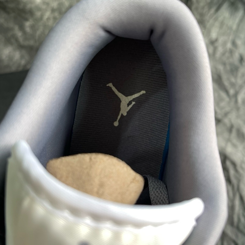 Giày Thể Thao Jordan 1 Low Steel Grey Màu Xám Trắng Móc Thêu Chỉ