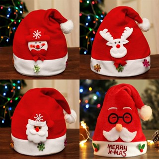 Mũ/Nón Noel Giáng Sinh Vải Nỉ Đỏ Nhiều Mẫu Tuần Lộc/Cây Thông/Người Tuyết/Ông Già Noel Cho Người lớn/Trẻ em gắn Đèn LED