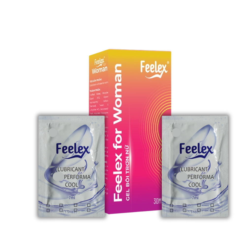 Bộ sản phẩm gel bôi trơn quan hệ Feelex Lubricant Cool 7ml và Feelex for women