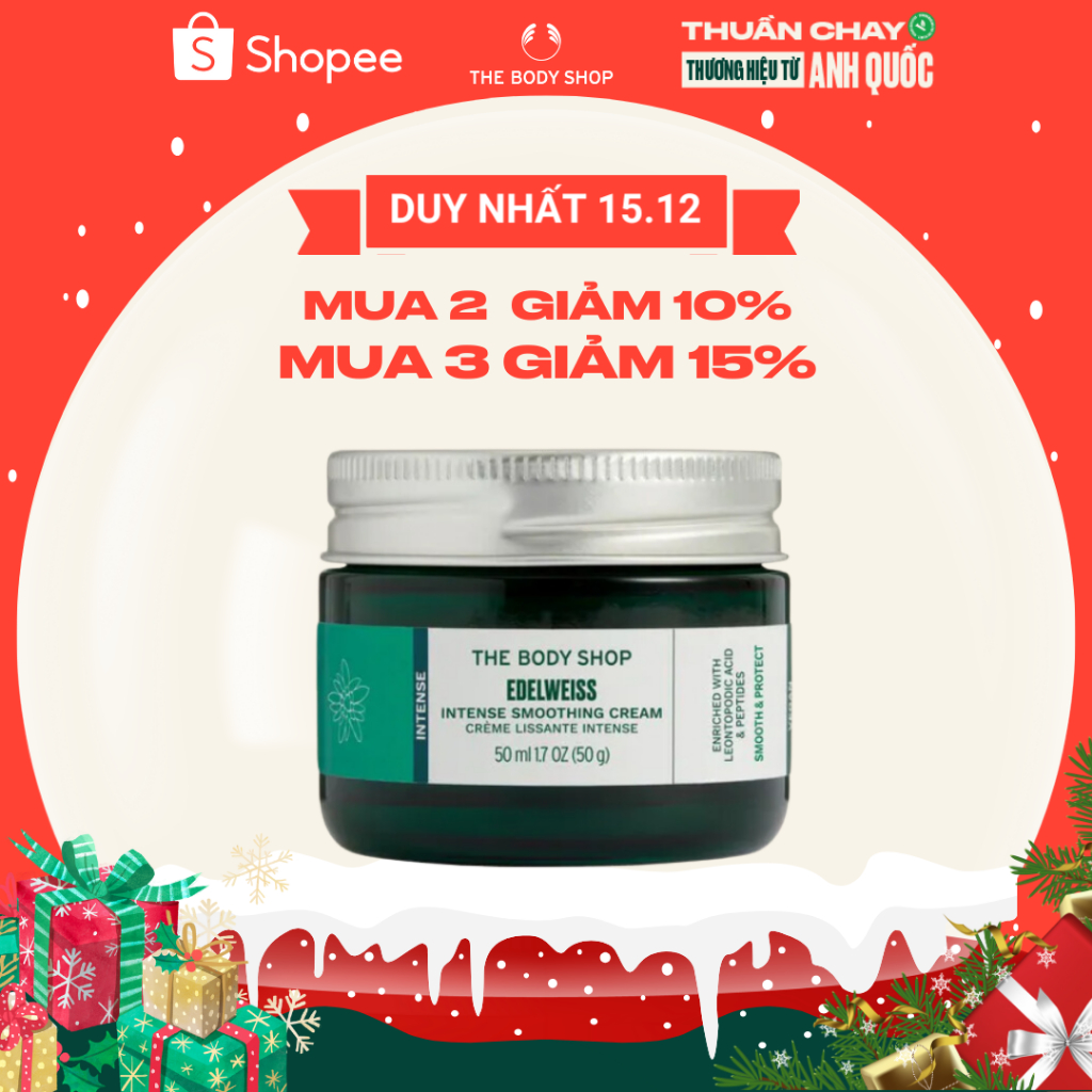 Kem dưỡng ẩm ngăn ngừa lão hóa The Body Shop Edelweiss Intense Smoothing Cream 50ML