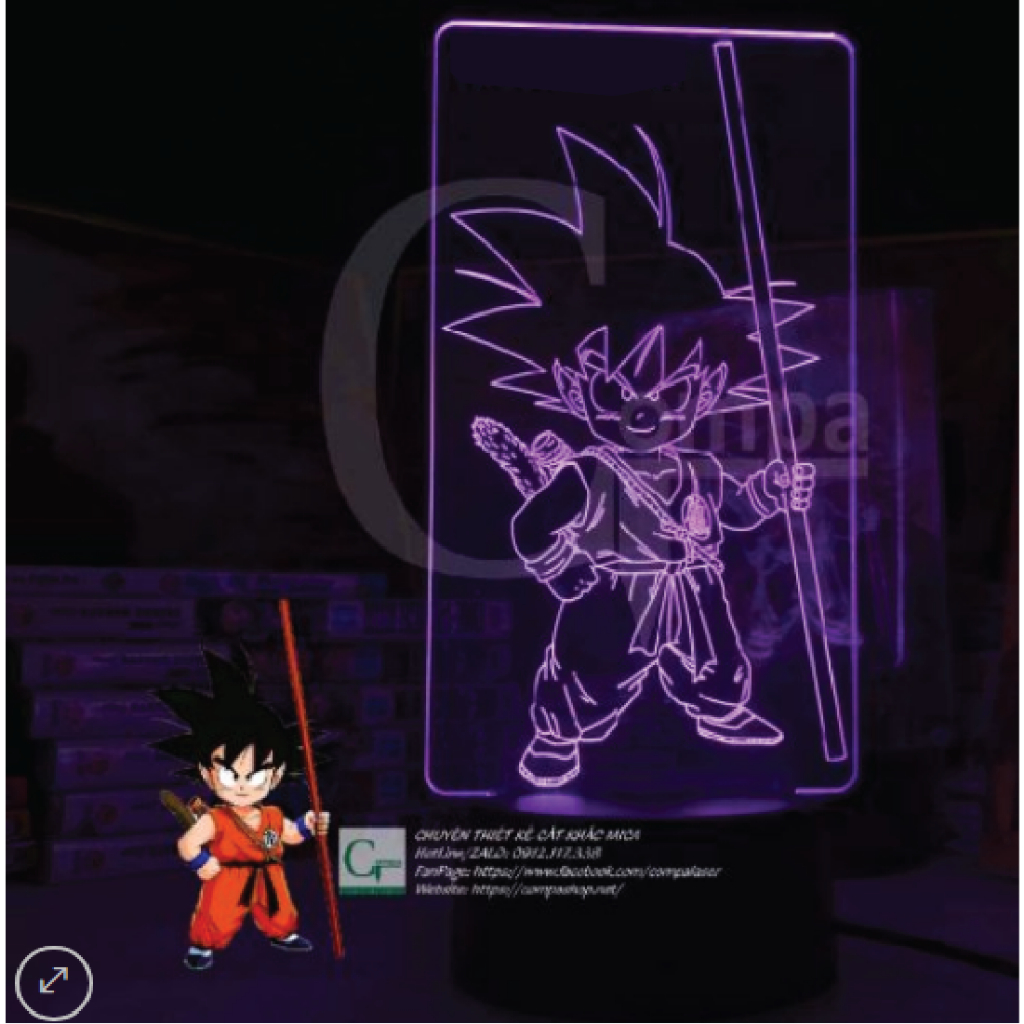 Bộ sản phẩm đèn LED mica set riêng theo yêu cầu Goku & Spiderman