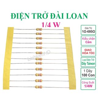 Điện trở đài loan 1/4w +-5 % từ 1 ôm đến 680 ôm - linhkienhd