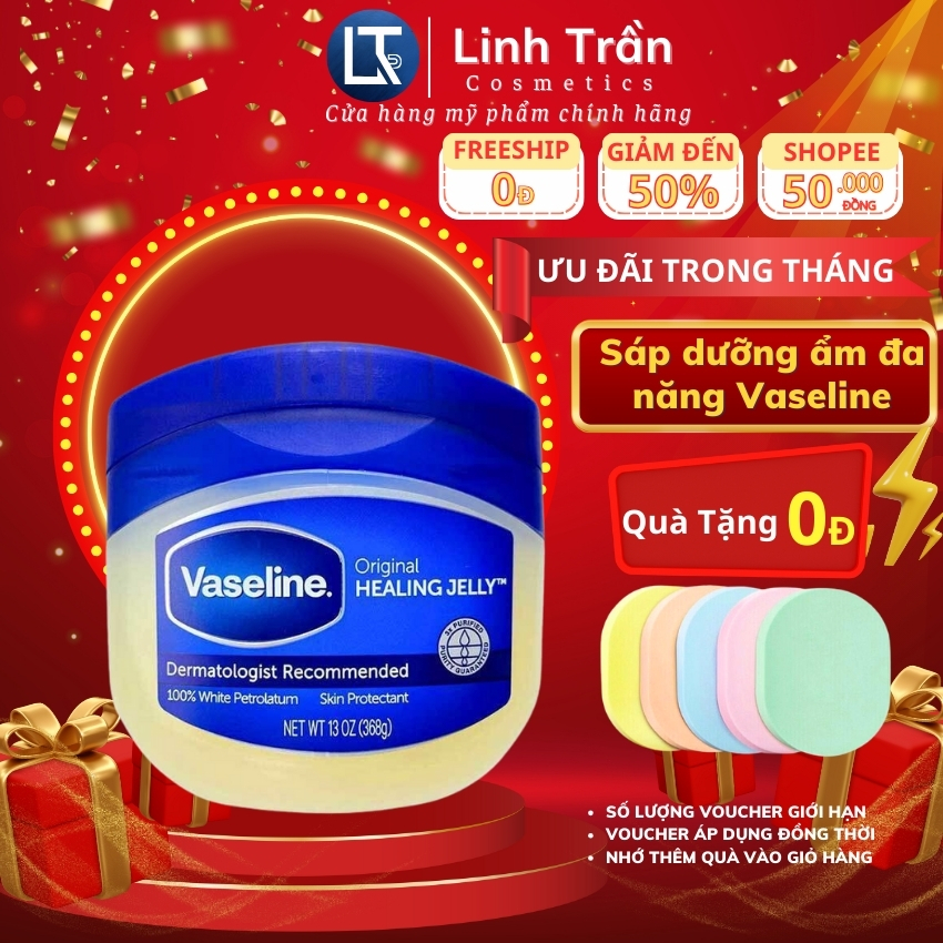Sáp dưỡng ẩm Vaseline, kem nẻ Vaseline Mỹ 100% Pure Petroleum Jelly Original 49g - Đa Năng
