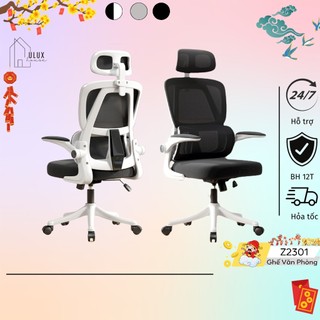 Ghế văn phòng công thái học ergonomic lưng lưới đệm lưng hỗ trợ giảm đau cột sống khi làm việc, BH 12 tháng