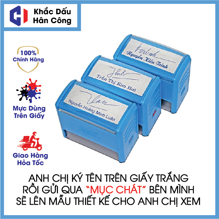 Làm Theo Yêu Cầu Kt: 22x58mm T414 Có Mực Sẵn