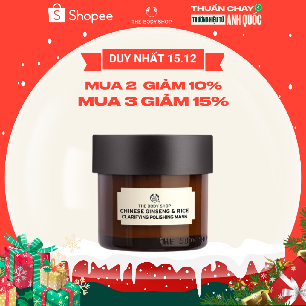 Mặt nạ gạo dưỡng da The Body Shop Chinese Ginseng & Rice Clarifying Polishing Mask 75ml