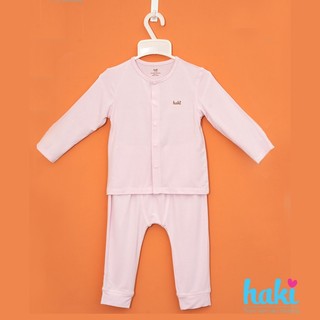 Bộ quần áo dài tay vải tre cao cấp siêu mềm mịn cho bé trai bé gái từ sơ sinh đến 15kg HAKI - BB003