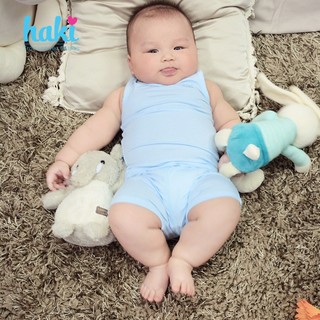 Bộ quần áo sát nách vải tre (Bamboo) cao cấp siêu mềm mịn cho bé HAKI BB005