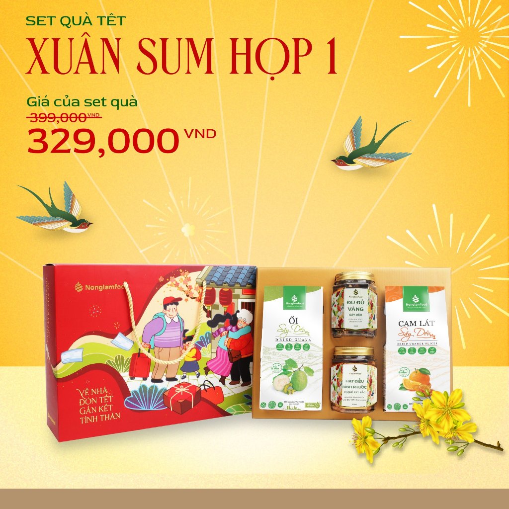  Set quà tết Xuân Sum Họp 1 Nonglamfood | Quà tết cao cấp Xuân Giáp Thìn cho người thân, doanh nghiệp