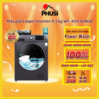 [MIỄN PHÍ GIAO HÀNG - LẮP ĐẶT] WF-85I140BGB - Máy giặt Casper Inverter 8.5 kg WF-85I140BGB