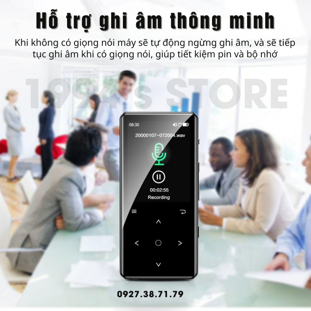 Máy Nghe Nhạc Benjie K3 bản 2024 Lossless Bluetooth 5.2 - Loa ngoài - Màn hình lớn để xem phim, xem ảnh...