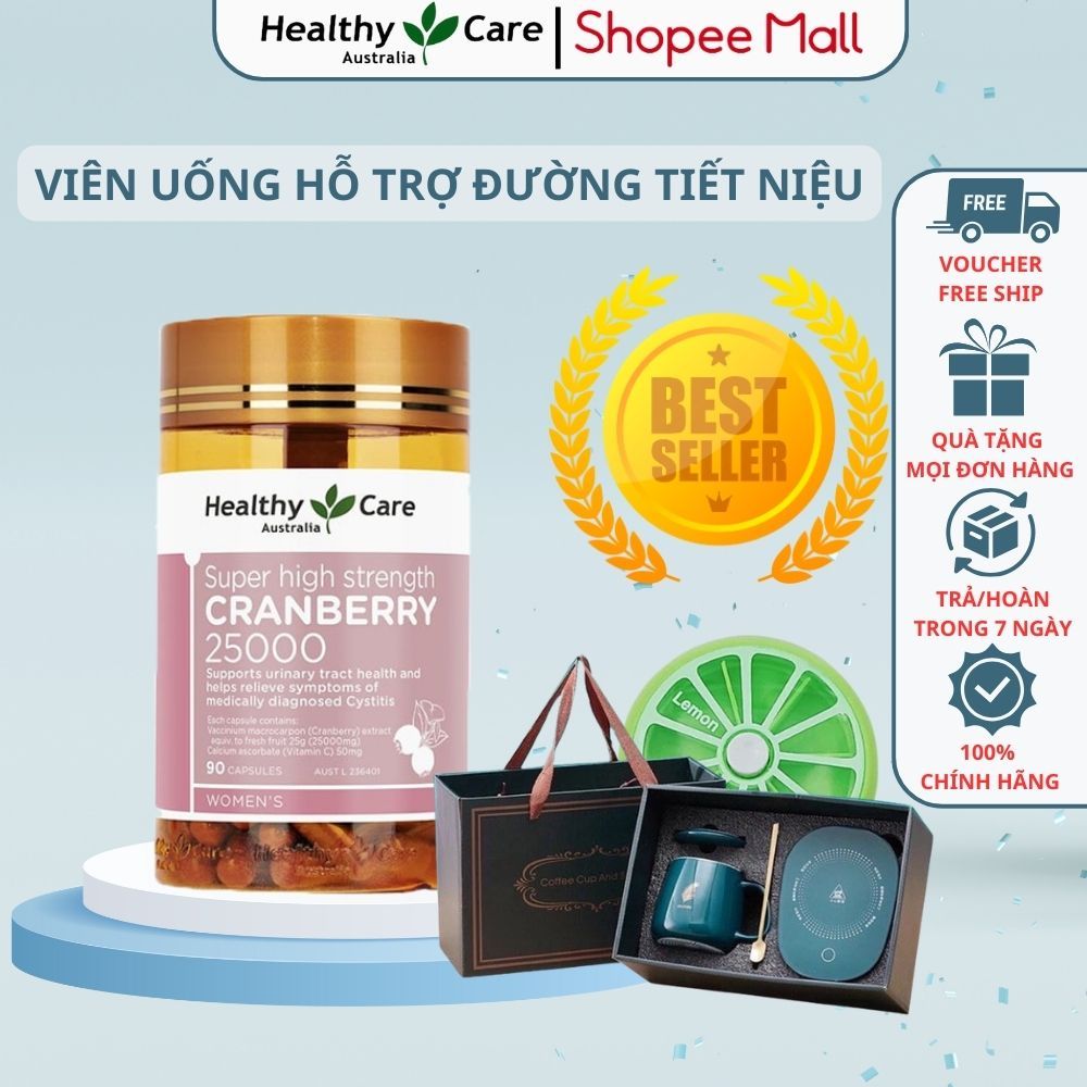 Viên uống hỗ trợ sức khỏe thận và đường tiết niệu Healthy Care Cranberry 90 viên