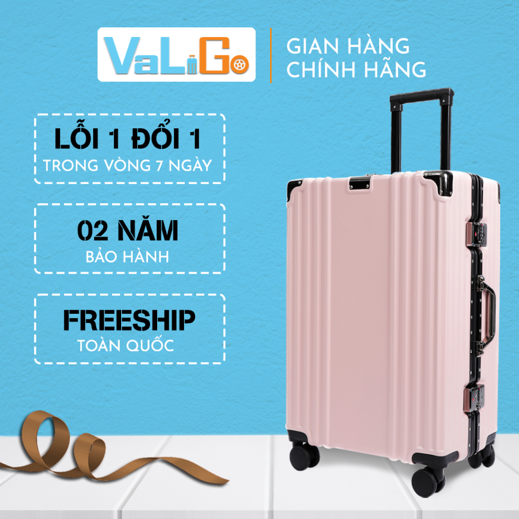 Vali khung nhôm khóa sập size 24 cao cấp,vali size 24 thích hợp cho các chuyến du lịch ngắn ngày ( V