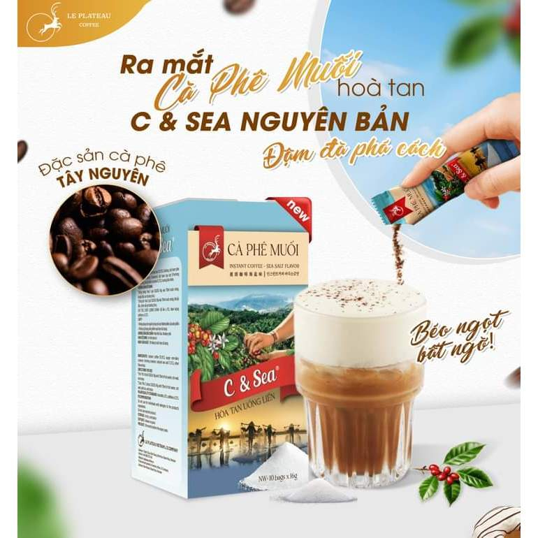 Cà Phê Muối Chuẩn Vị Huế,Cà Phê Hòa Tan Loại Đặc Biệt Thơm Ngon Tiện Lợi - C& Sea, Le Plateau Coffee