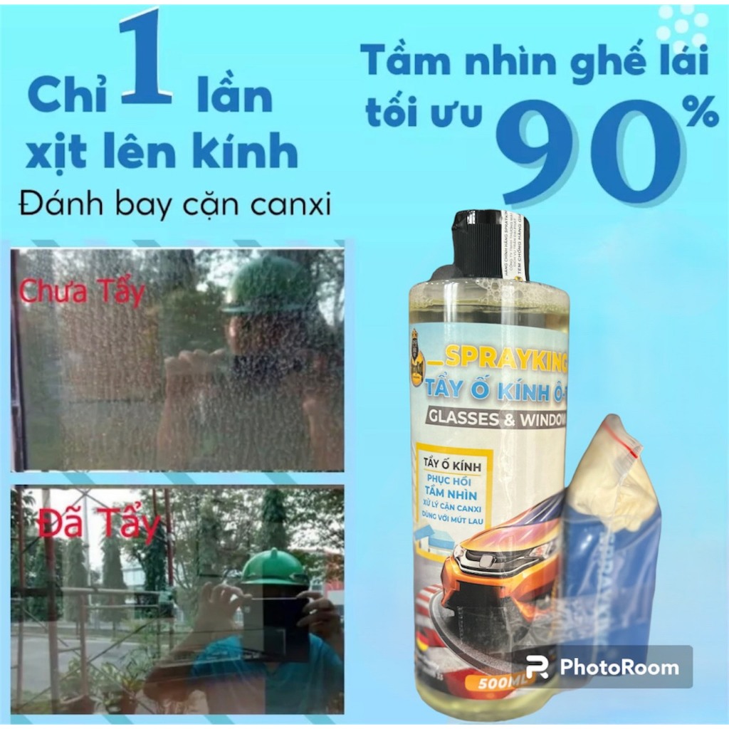 Sprayking Glass & Windows 500ml_Chai Tẩy Ố Kính ÔTô