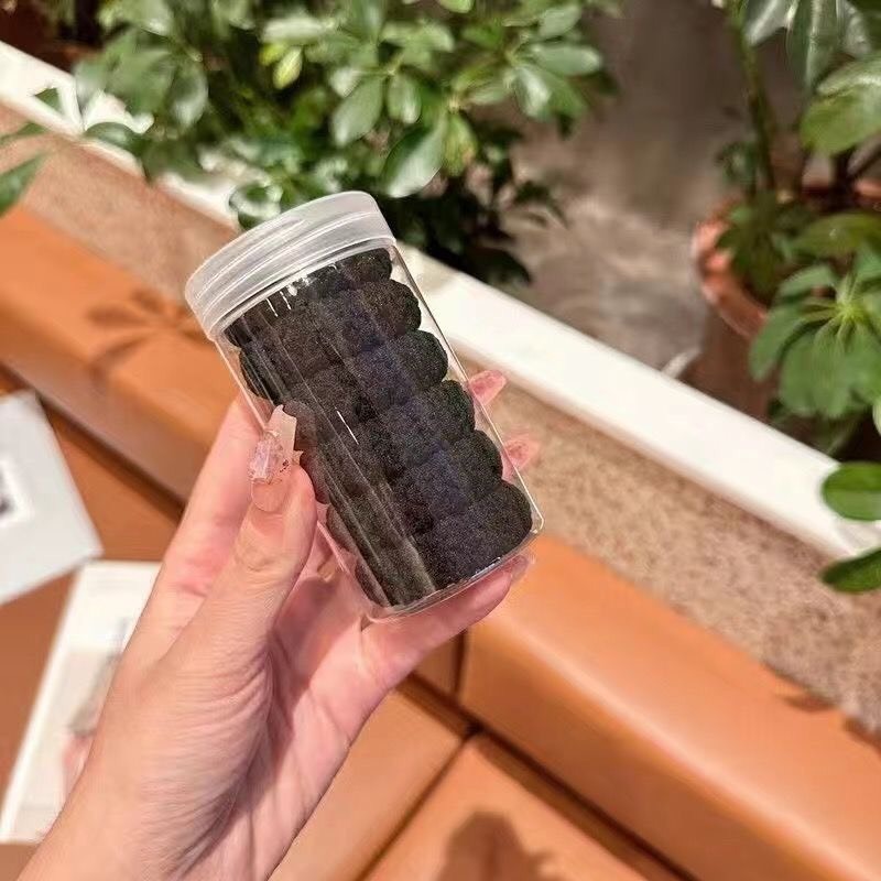 Ống dây thun buộc tóc 1 set 6 cái bảng to màu đen màu nâu màu trắng giá rẻ sinh viên