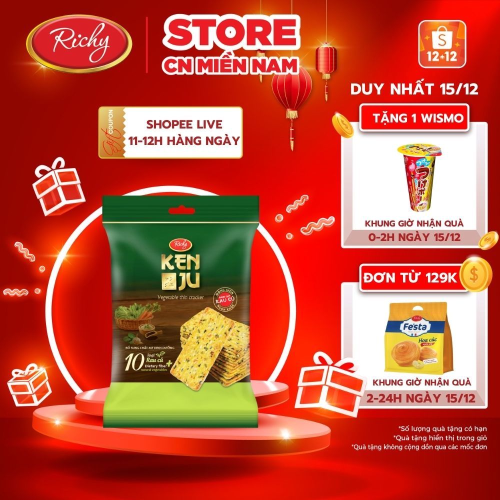Bánh quy Kenju Richy vị rau củ túi 192g